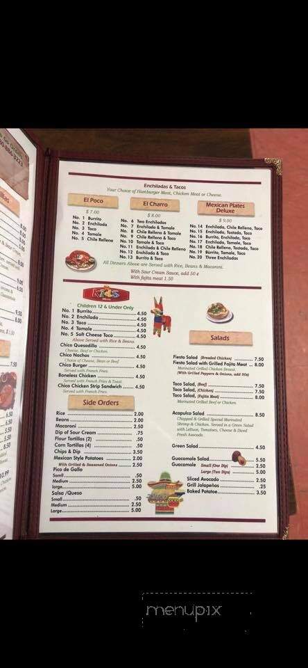 El Charro - Canton, OK menu_pic