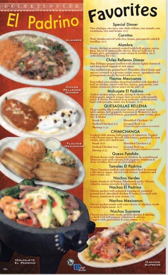 El Padrino Mexican Grill & Bar - Hot Springs, AR menu_pic