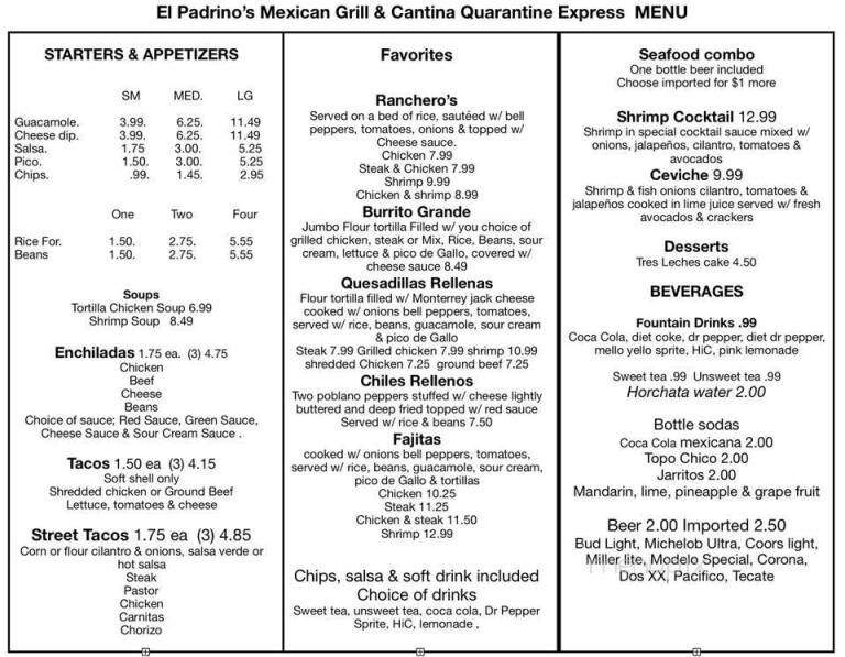 El Padrino Mexican Grill & Bar - Hot Springs, AR menu_pic