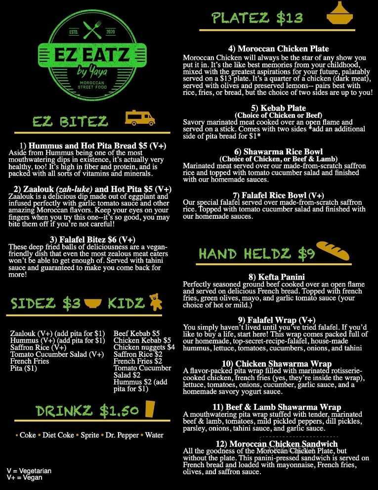 EZ Eatz by Yaya - Jacksonville, FL menu_pic