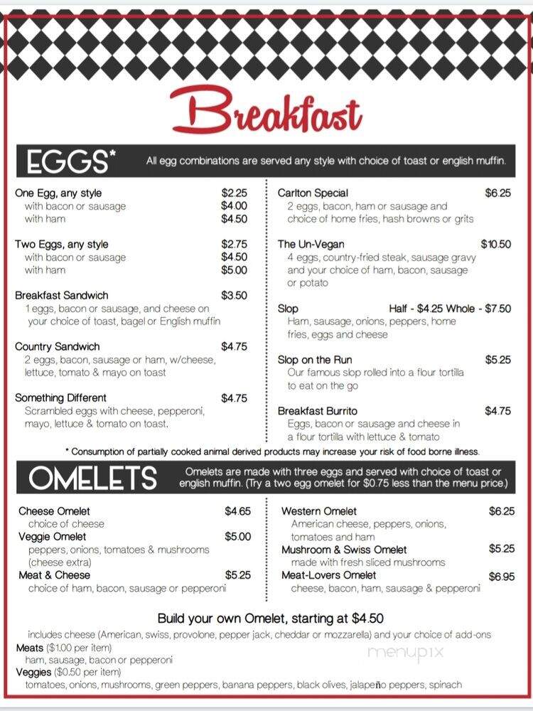Carlton Diner - Bentleyville, PA menu_pic