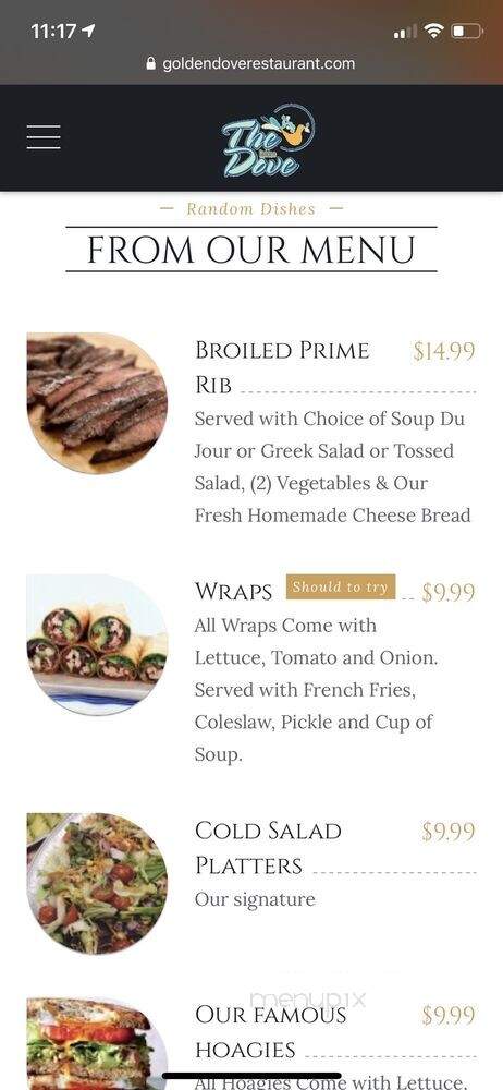 Golden Dove Diner Restaurant - New Castle, DE menu_pic