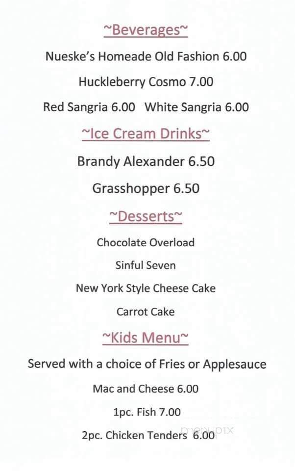 Gulliver's Landing - Wausau, WI menu_pic
