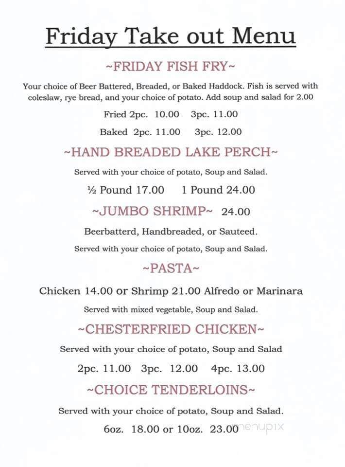 Gulliver's Landing - Wausau, WI menu_pic