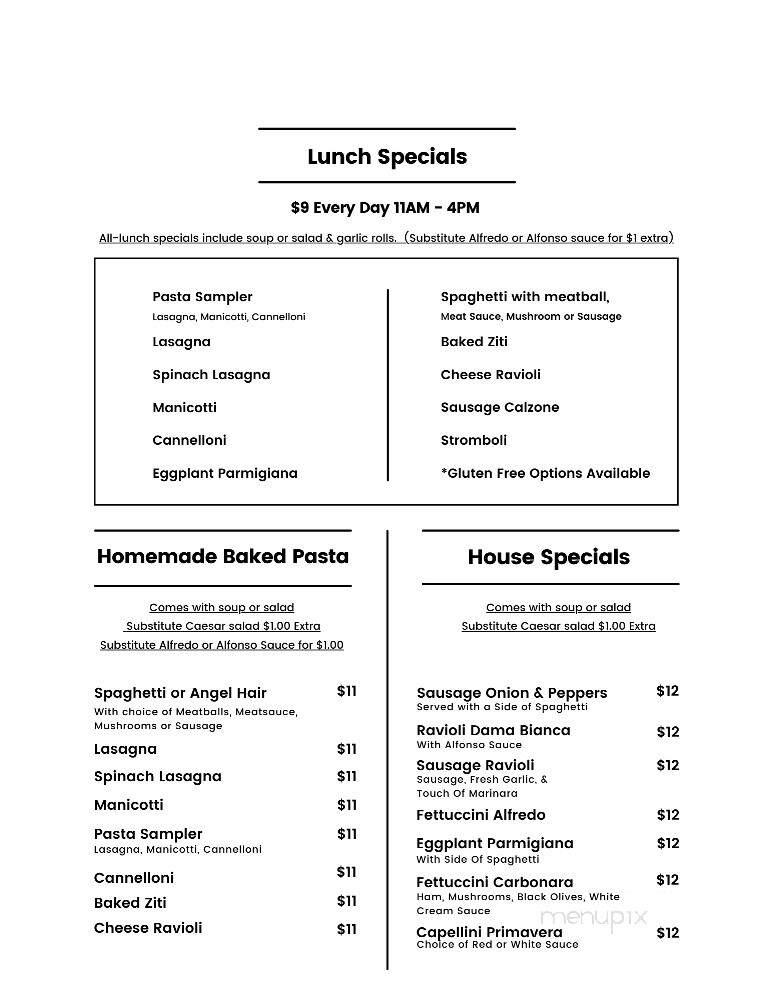 Italian Garden - Lindale, TX menu_pic