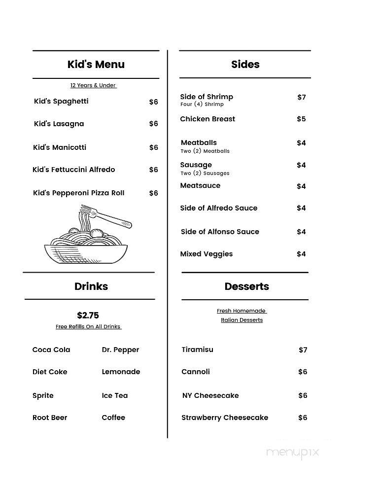 Italian Garden - Lindale, TX menu_pic