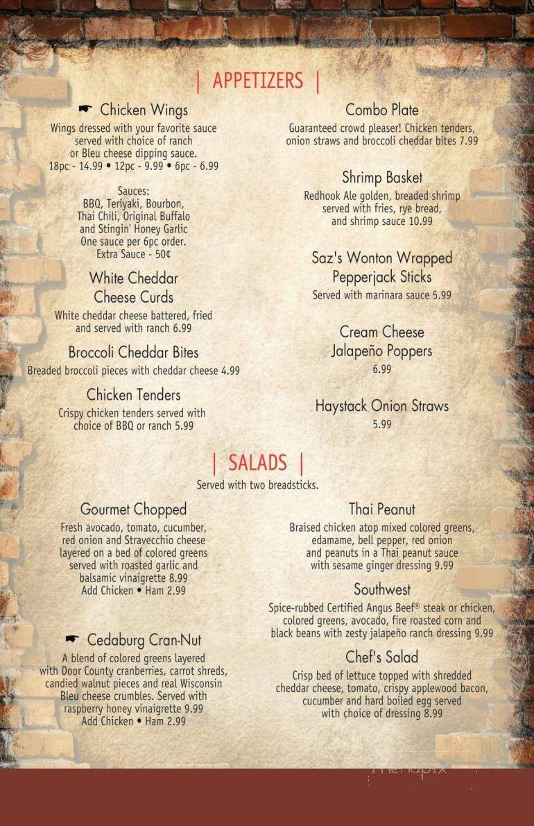 Jim's Grille - Cedarburg, WI menu_pic