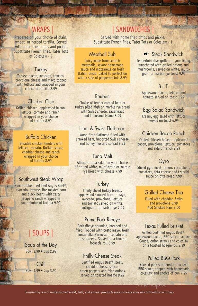 Jim's Grille - Cedarburg, WI menu_pic