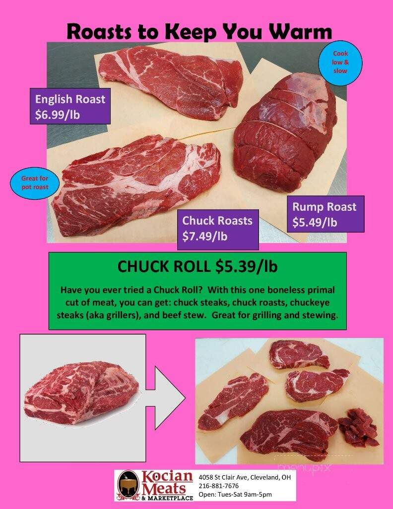 Kocian Meats & Marketplace - Cleveland, OH menu_pic