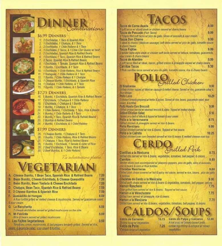 La Carreta Mexican Restaurant - Newport, TN menu_pic
