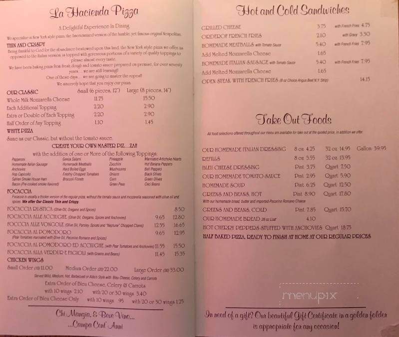 La Hacienda Of New York Restaurant - Niagara Falls, NY menu_pic