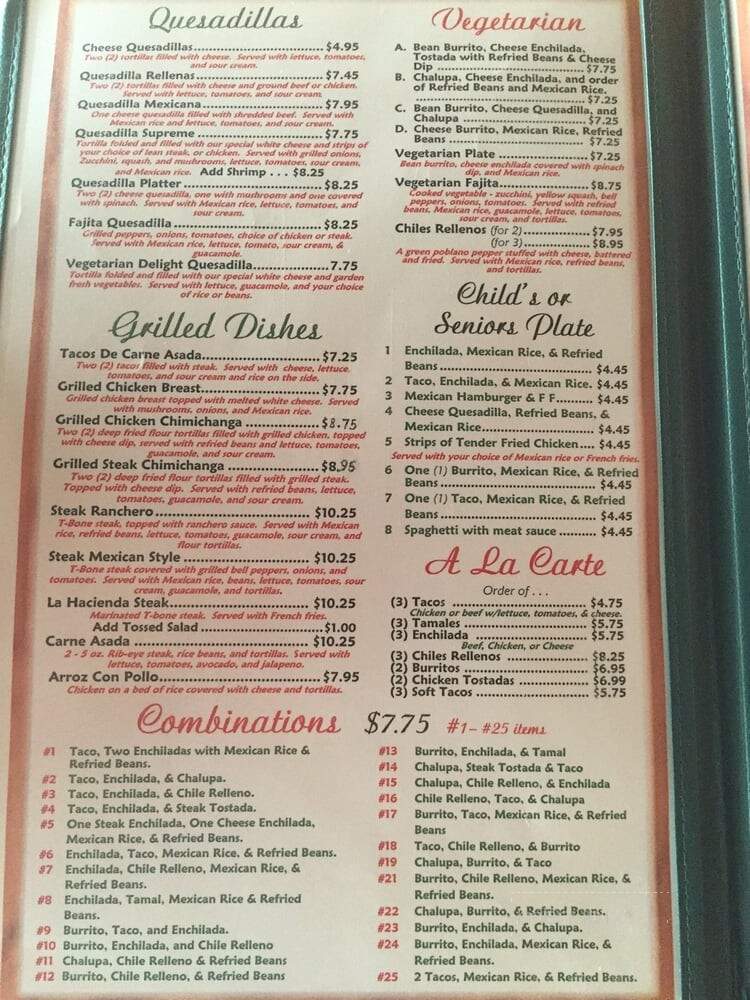 La Hacienda - Decatur, TN menu_pic