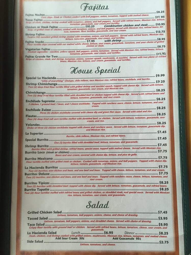 La Hacienda - Decatur, TN menu_pic