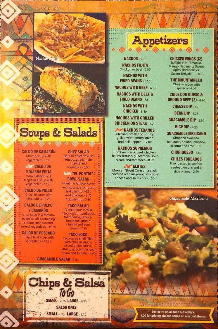 El Portal - Morganton, NC menu_pic