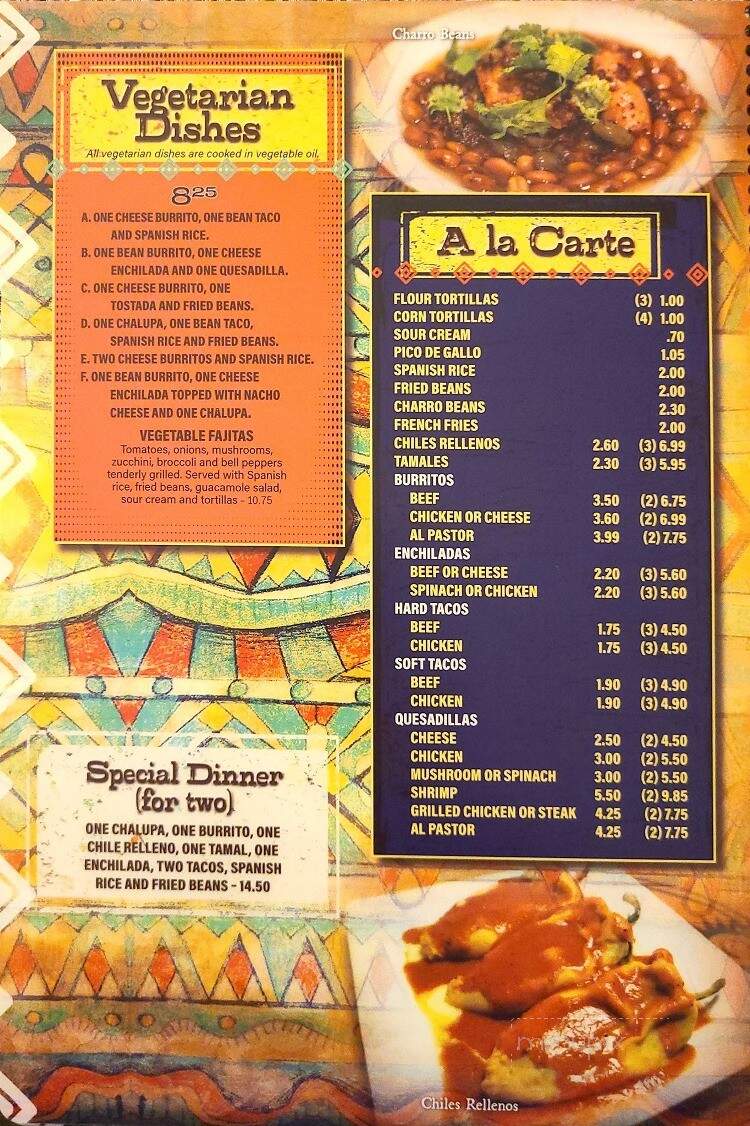 El Portal - Morganton, NC menu_pic