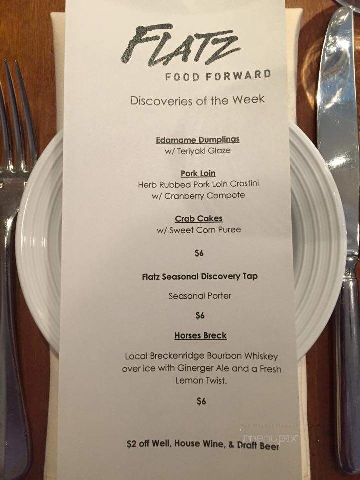 Flatz Restaurant - Broomfield, CO menu_pic