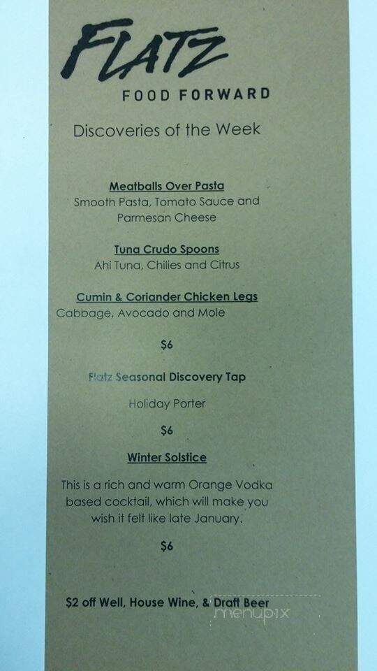 Flatz Restaurant - Broomfield, CO menu_pic