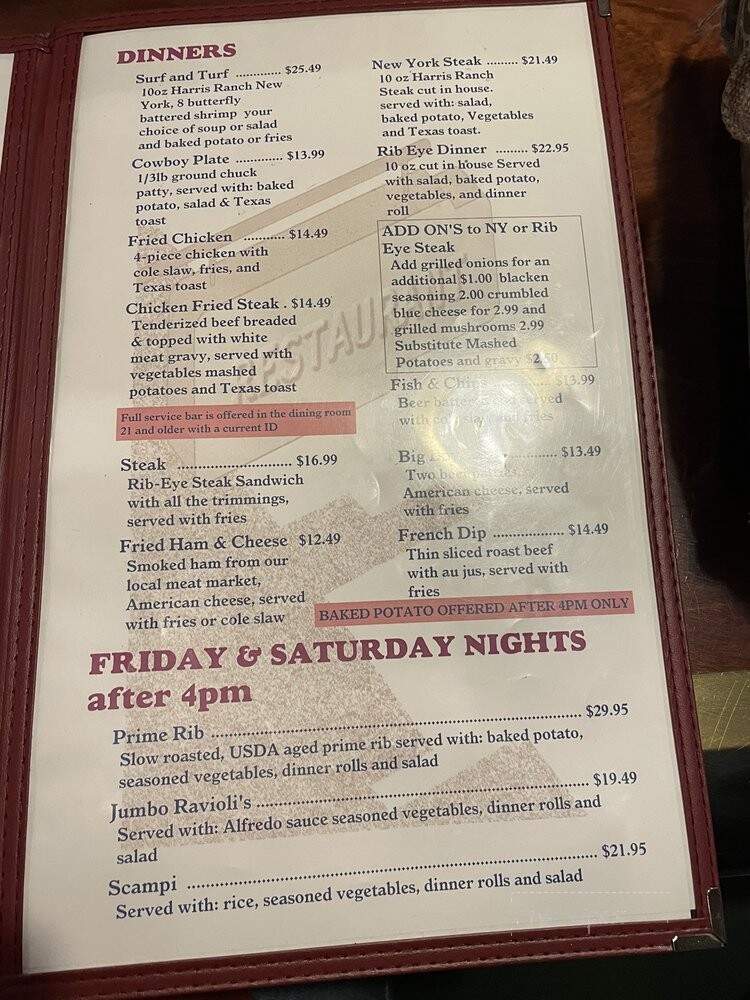 Mel's Dinner - Jackson, CA menu_pic