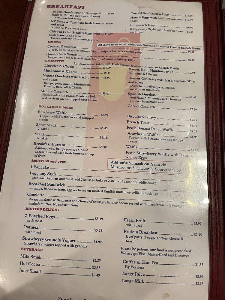 Mel's Dinner - Jackson, CA menu_pic