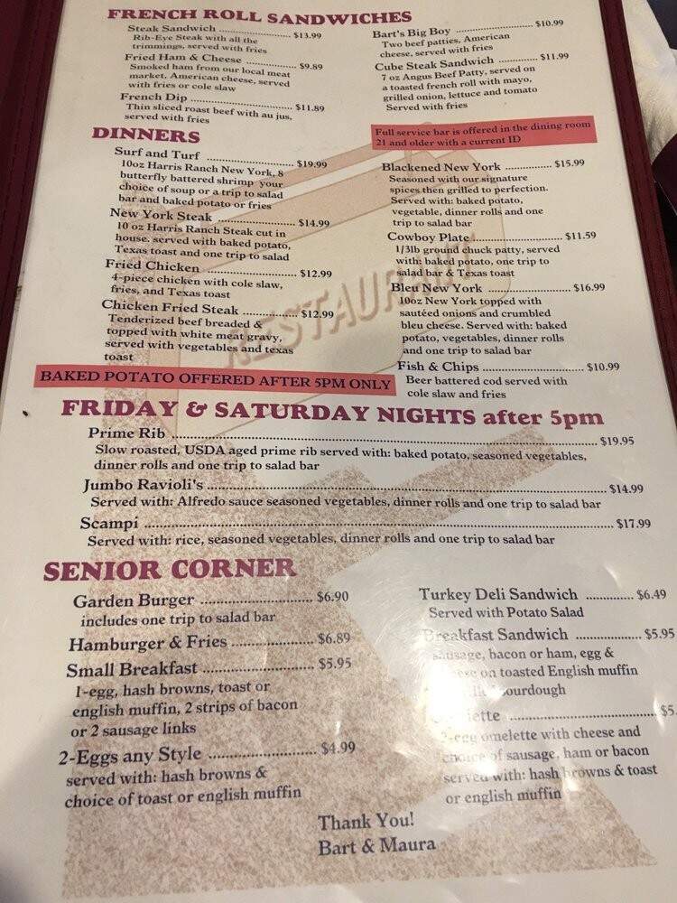 Mel's Dinner - Jackson, CA menu_pic