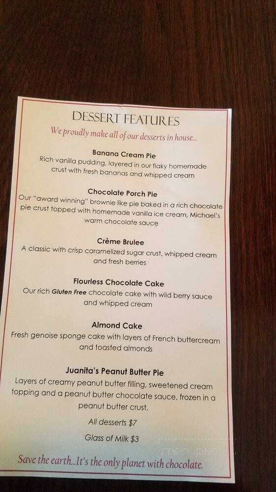 Michael's Fine Foods & Spirits - Waterville, NY menu_pic