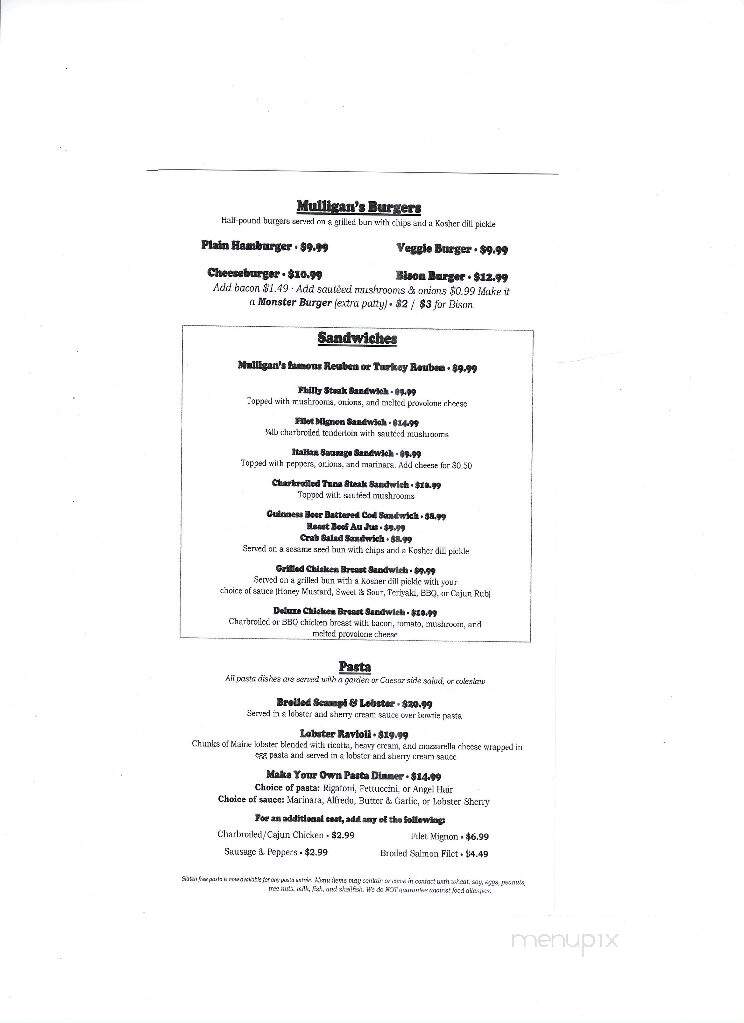 Mulligan's Restaurant & Pub - Canton, OH menu_pic
