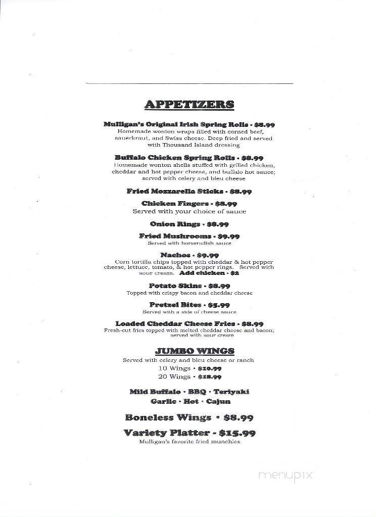 Mulligan's Restaurant & Pub - Canton, OH menu_pic