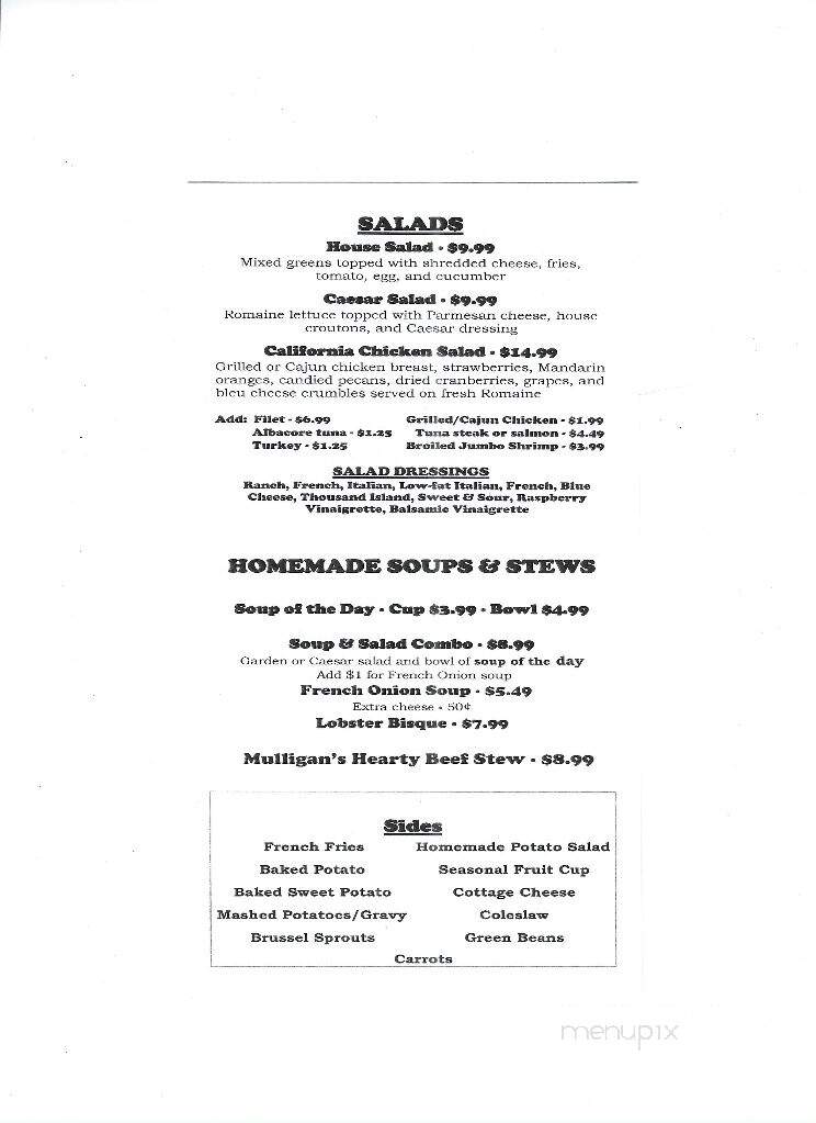 Mulligan's Restaurant & Pub - Canton, OH menu_pic