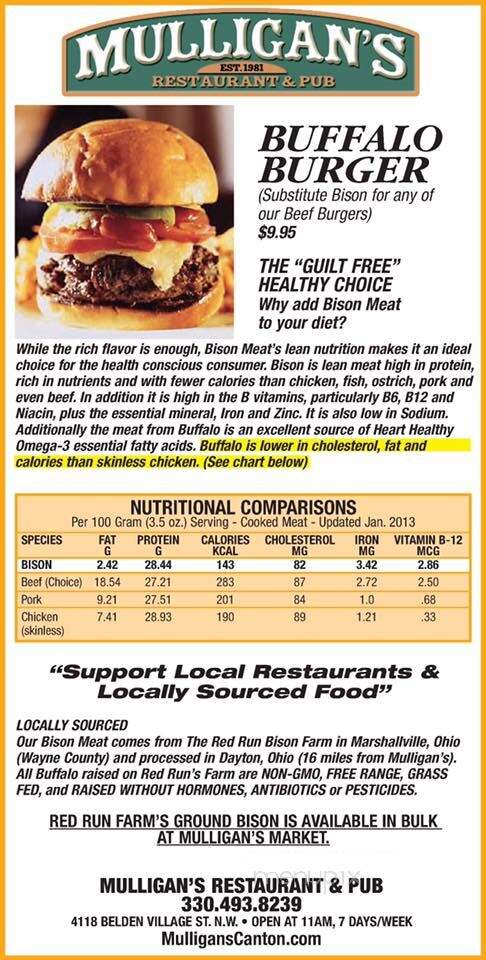 Mulligan's Restaurant & Pub - Canton, OH menu_pic
