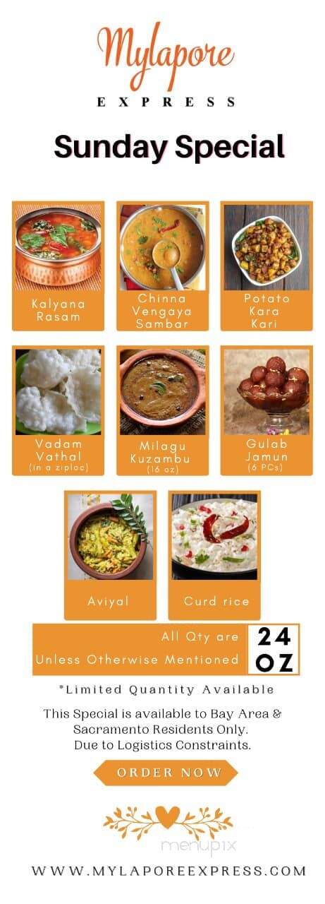 Mylapore Express - Roseville, CA menu_pic