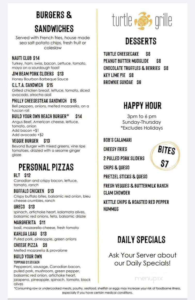 The Turtle Grill - Lake Havasu City, AZ menu_pic