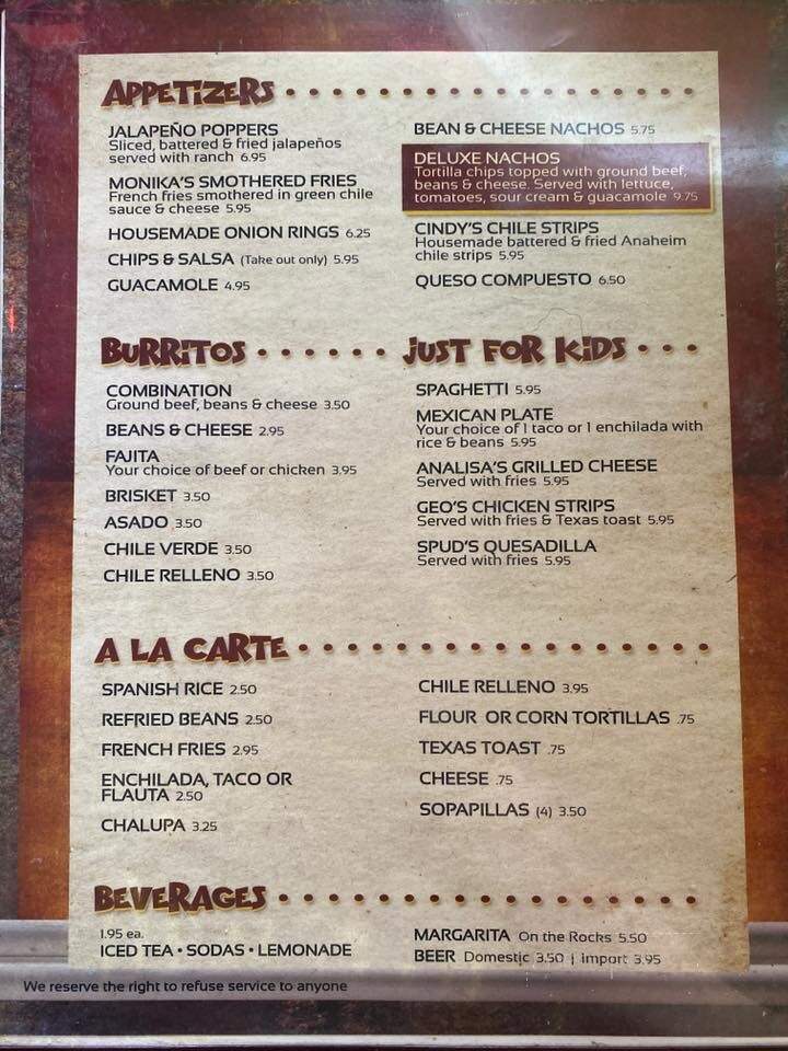Pepito's Cafe - Fort Stockton, TX menu_pic