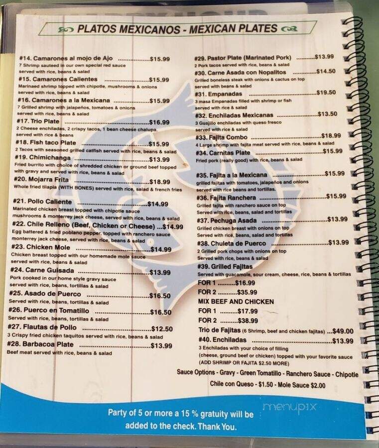 Pisces Seafood Mexican Grill - Kyle, TX menu_pic