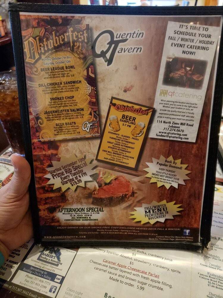 Quentin Tavern - Quentin, PA menu_pic