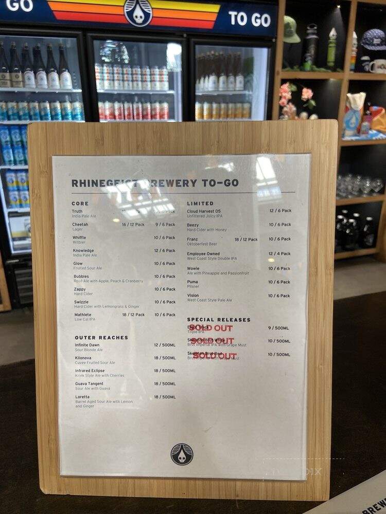 Rhinegeist Brewery - Cincinnati, OH menu_pic