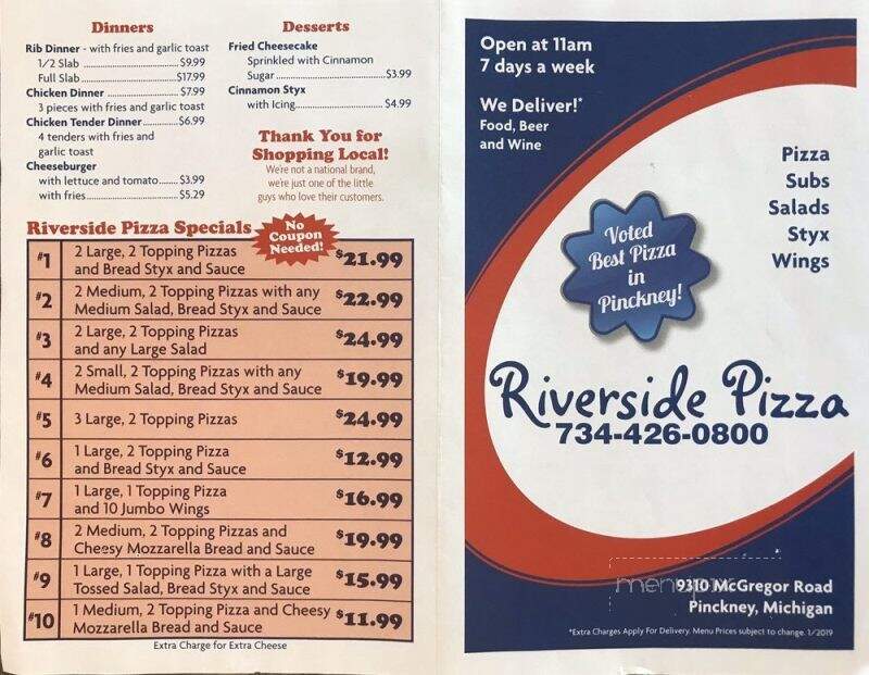 Riverside Pizza - Pinckney, MI