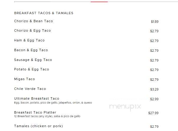 Rosa's Cafe & Tortilla Factory - Burleson, TX menu_pic