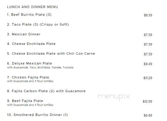 Rosa's Cafe & Tortilla Factory - Burleson, TX menu_pic