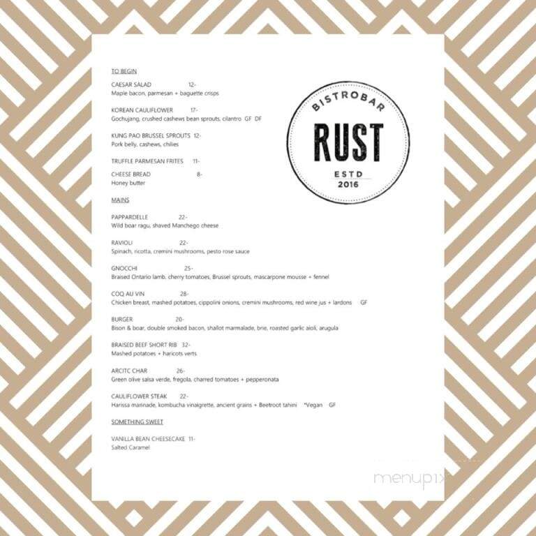 Rust Bistro Bar - Burlington, ON