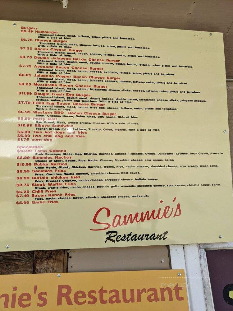 Sammie's Place - Nicolaus, CA menu_pic