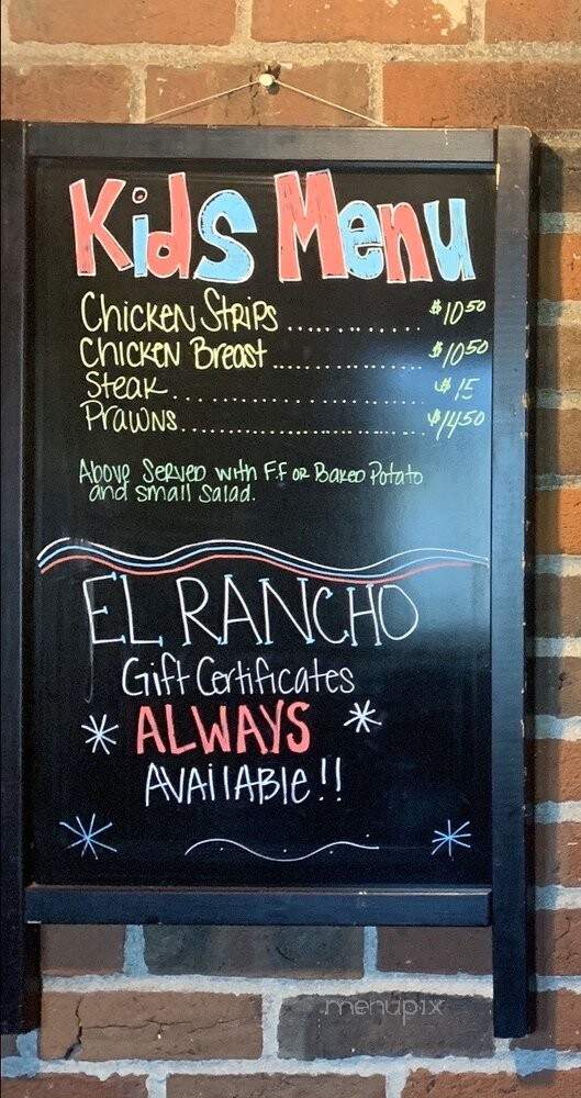 El Rancho Inn-Steak & Lobster - Stockton, CA menu_pic