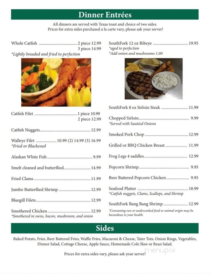 Southfork Restaurant & Pub - Mulberry, IN menu_pic