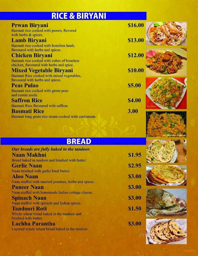 Spice of Life - Prince George, BC menu_pic