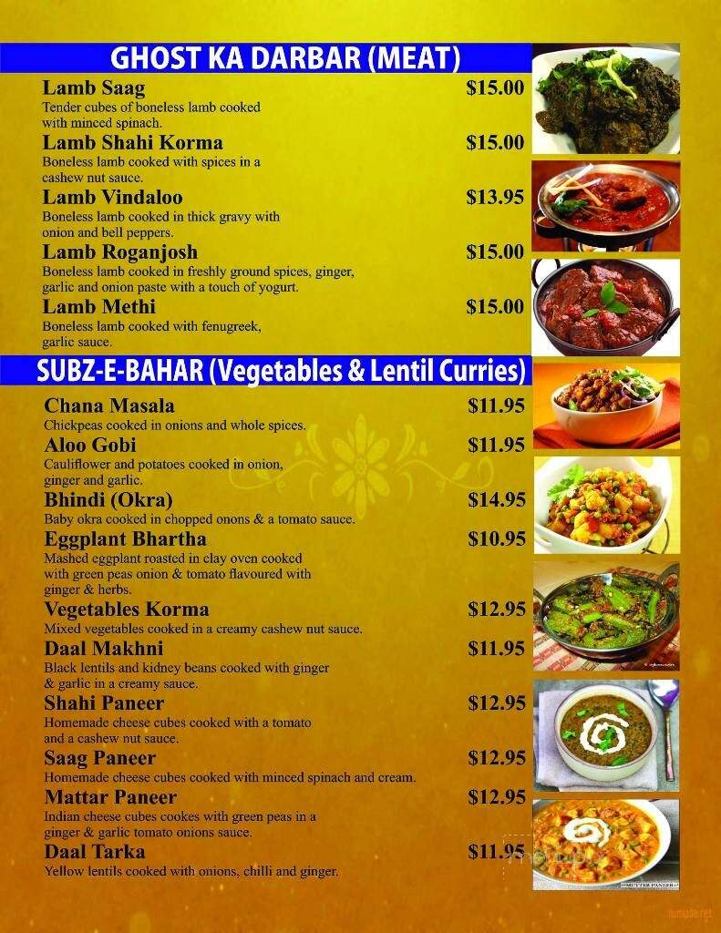 Spice of Life - Prince George, BC menu_pic