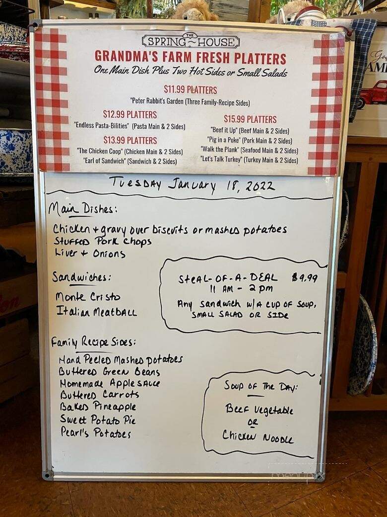 The SpringHouse - Washington, PA menu_pic