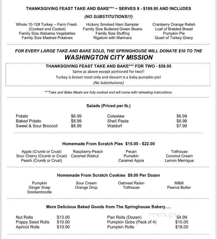 The SpringHouse - Washington, PA menu_pic