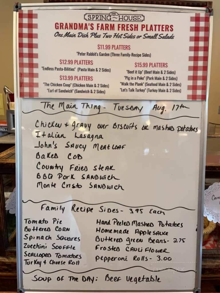 The SpringHouse - Washington, PA menu_pic