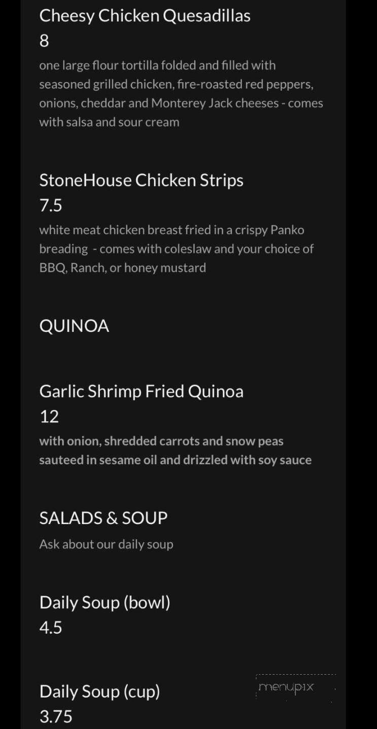 Stone House Cafe - Ephrata, PA menu_pic