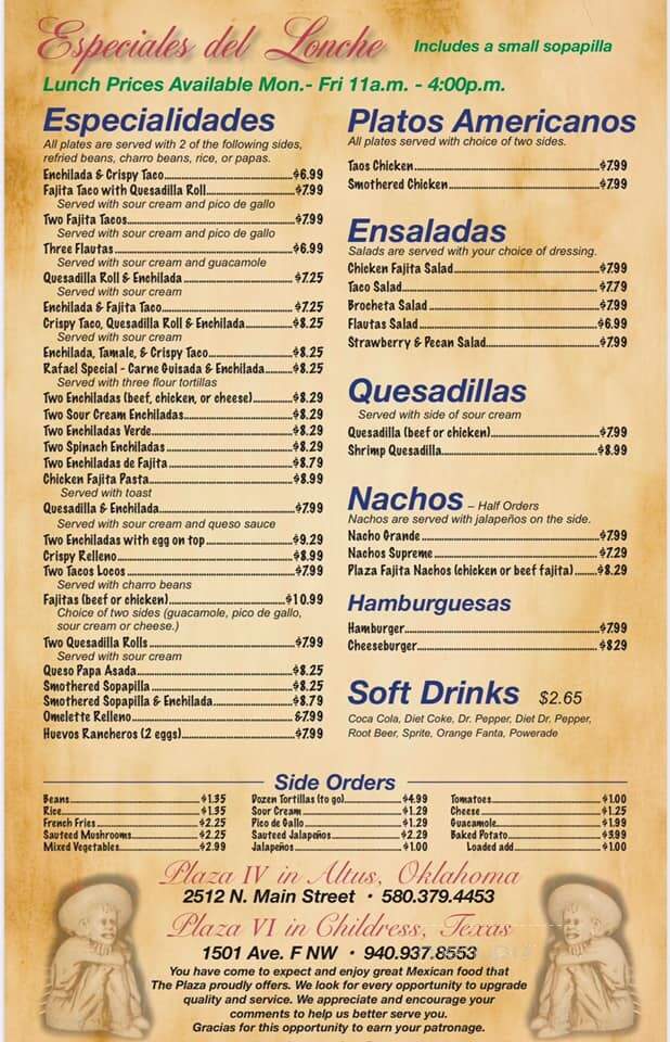 Plaza Restaurant - Childress, TX menu_pic