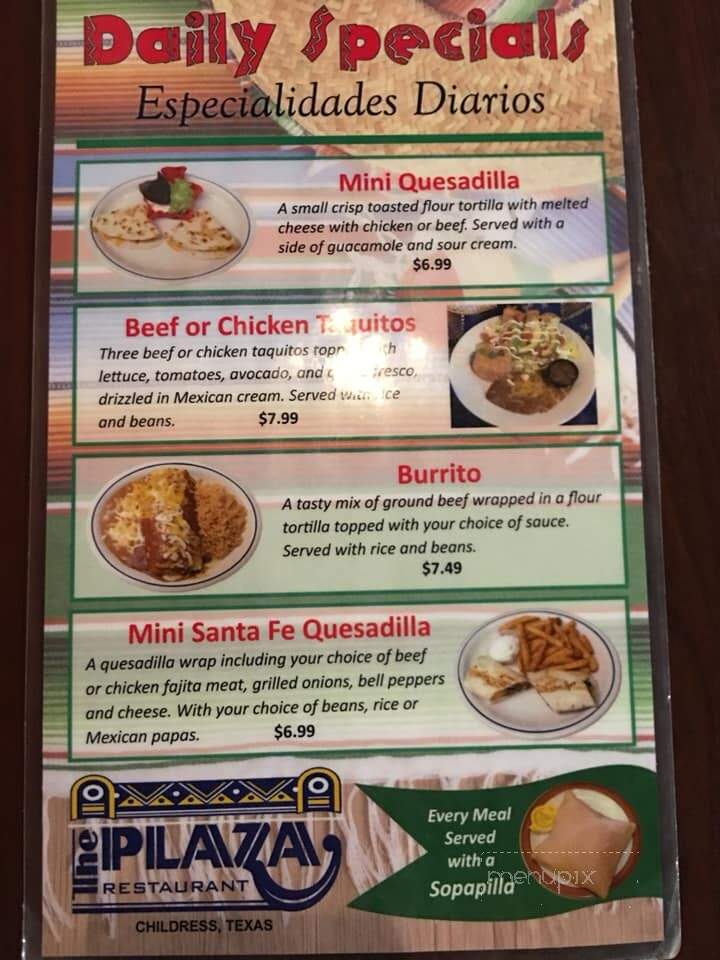 Plaza Restaurant - Childress, TX menu_pic